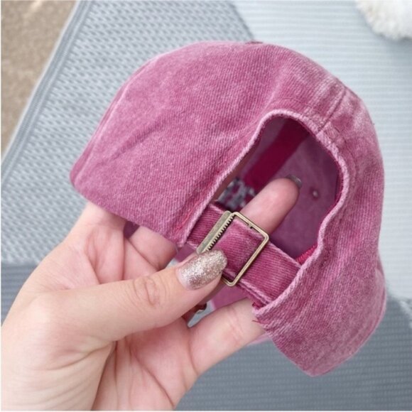 NWTs WAREHOUSE ONE Weekend Ball CapPasbery Pinkdistressed look - Picture 6 of 7
